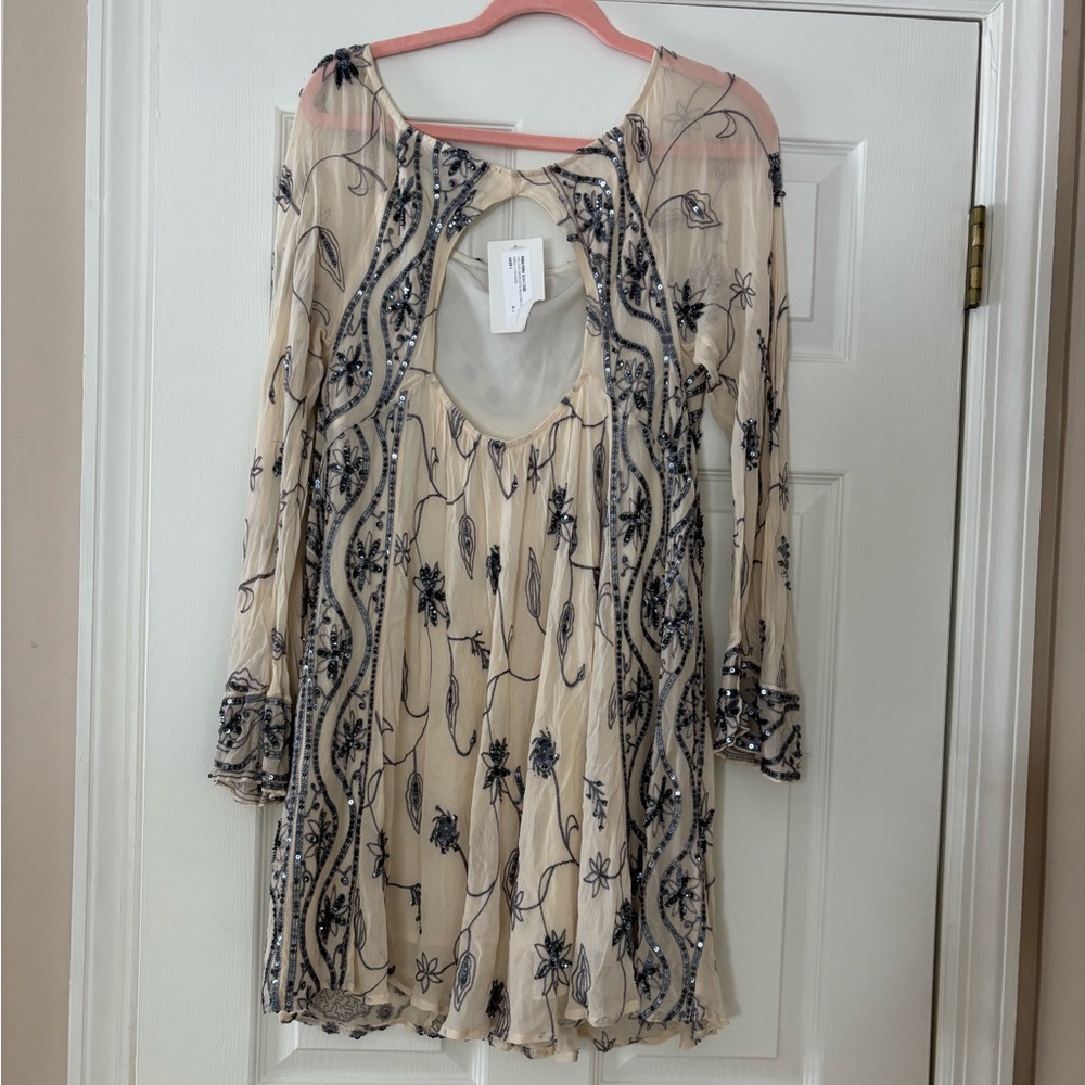 Free People My Beloved Georgette Sequined Mini Dress - Picture 10 of 10
